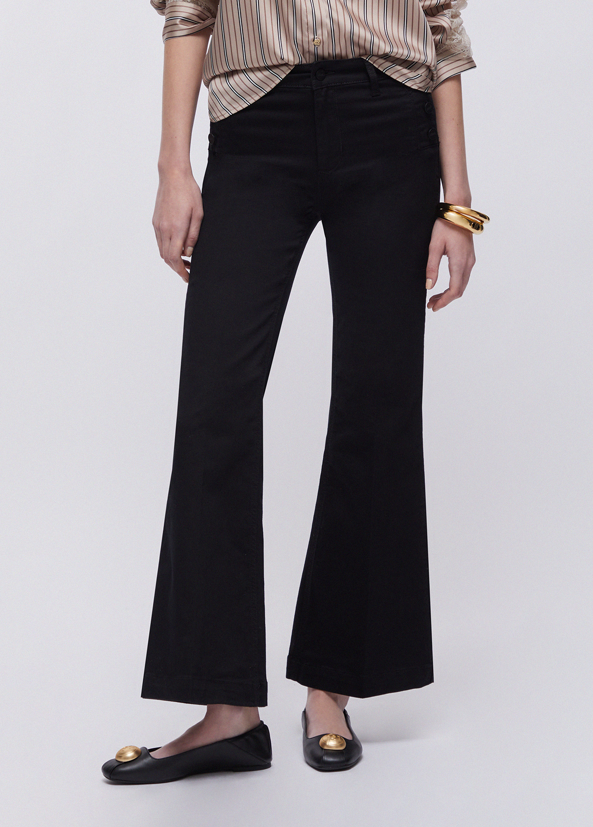 Liu Jo Flared Trousers With Branded Buttons