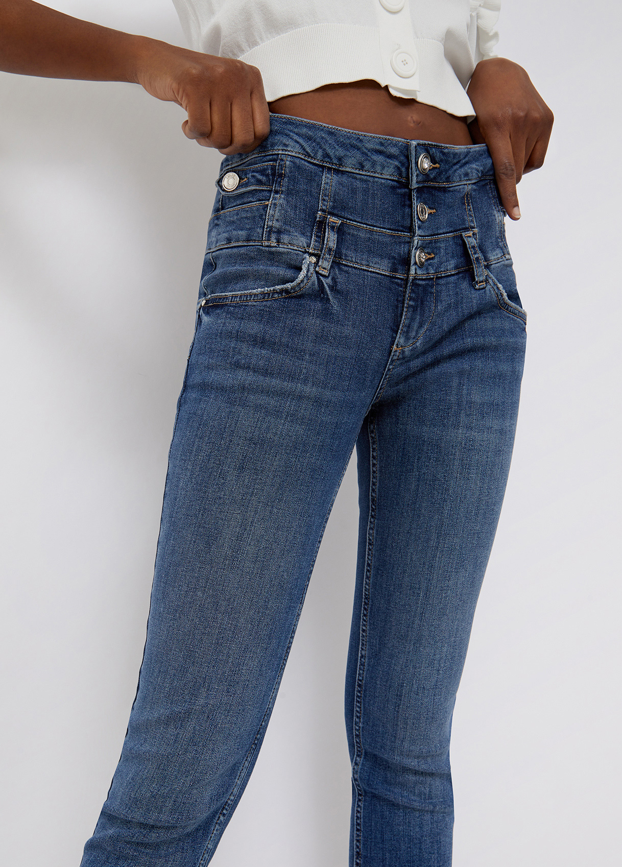 High-rise skinny jeans