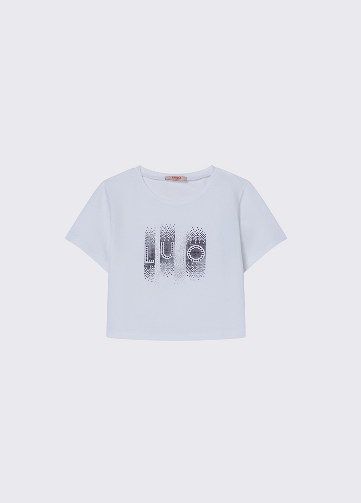 Liu Jo Cropped T-shirt With Rhinestones