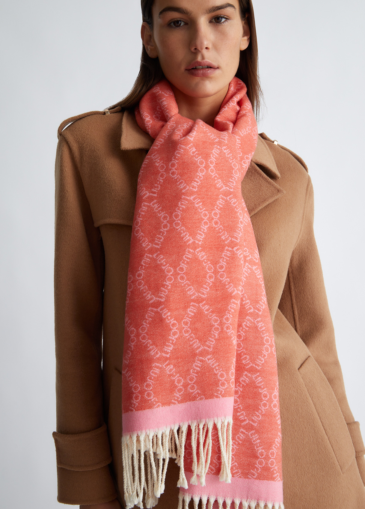 Liujo Étole Rose Avec Logo