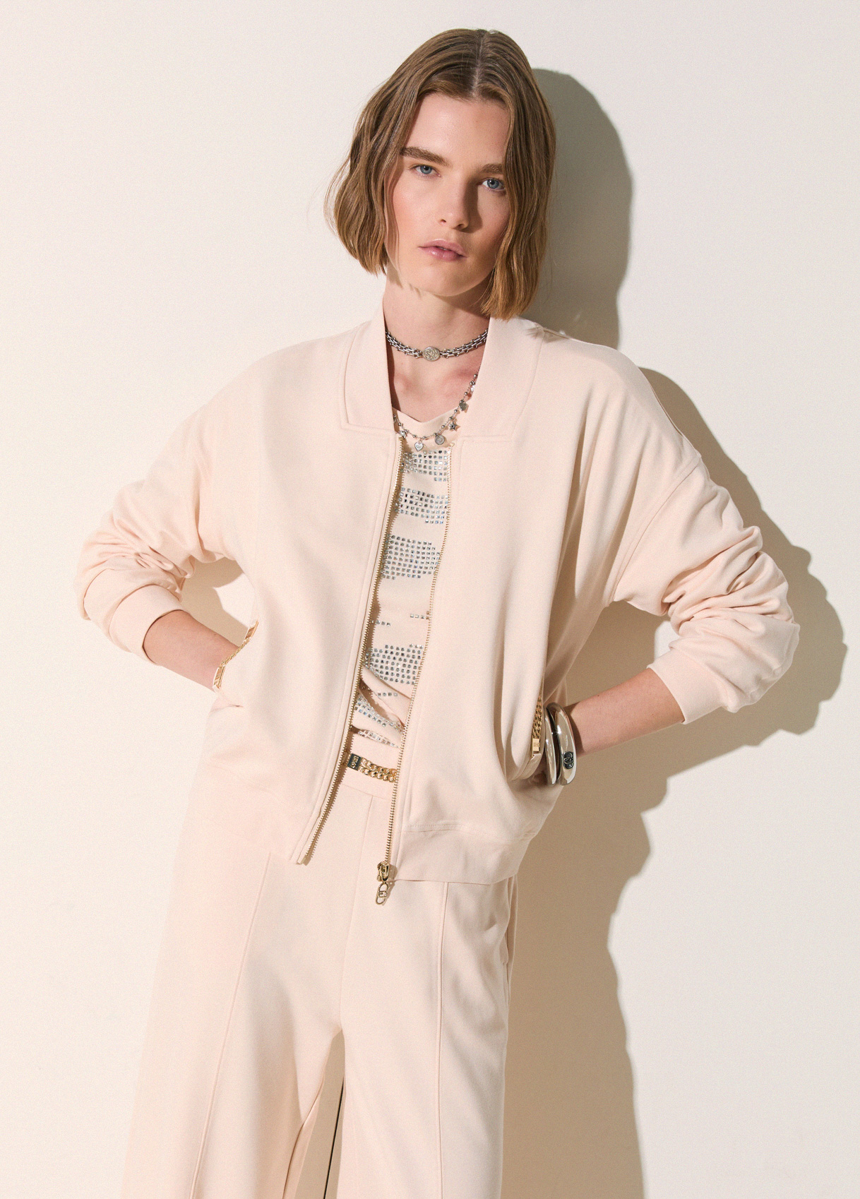 Liu Jo Sweatshirt With Zip And Chain Details