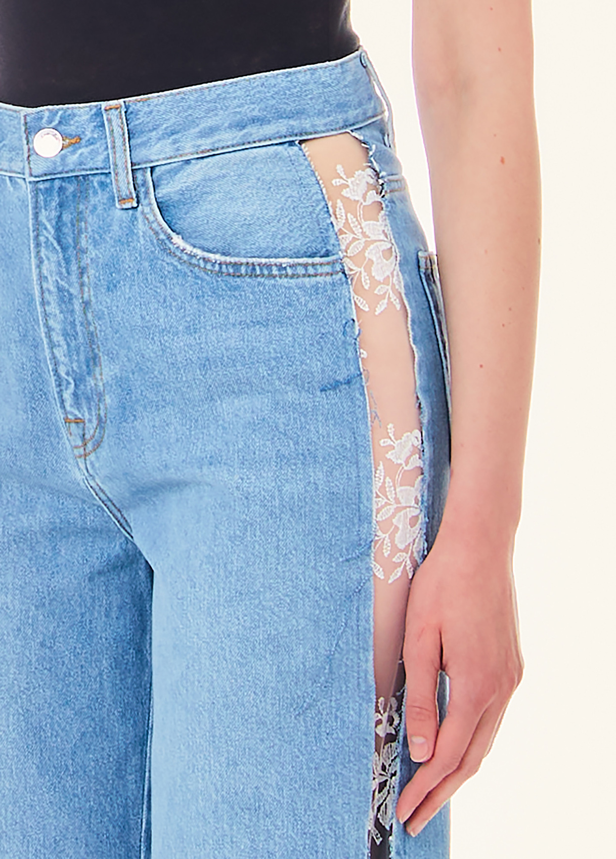 パンツ LIU JO Women Straight Pants TA5198TS964 M9241 Blue Cropped trousers with pleat colour blue | Liu Jo