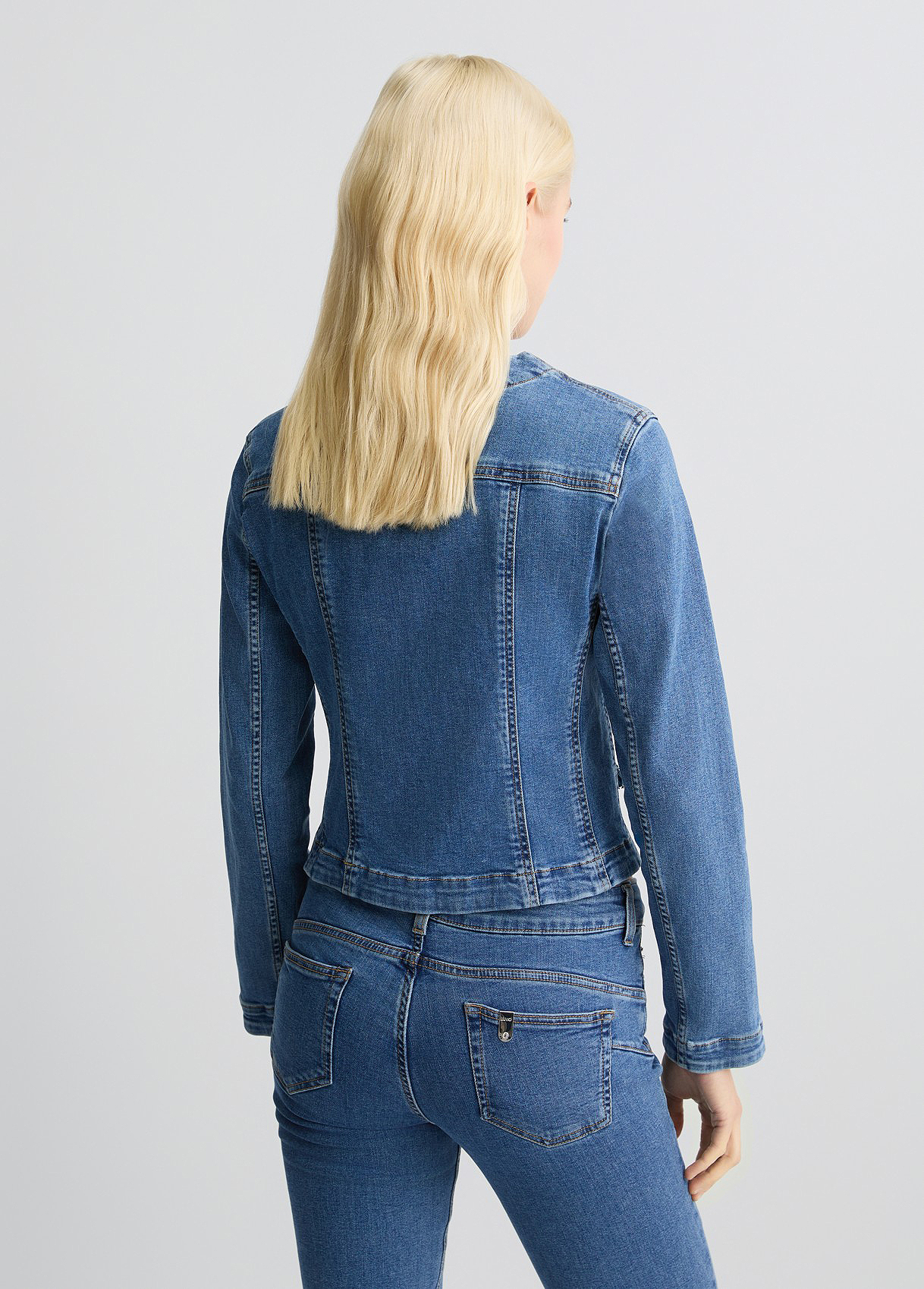 ジャケット LIU JO Woman Jacket Sky Blue UA5136D4448 10701 Denim jacket with rhinestones colour blue denim | Liu Jo