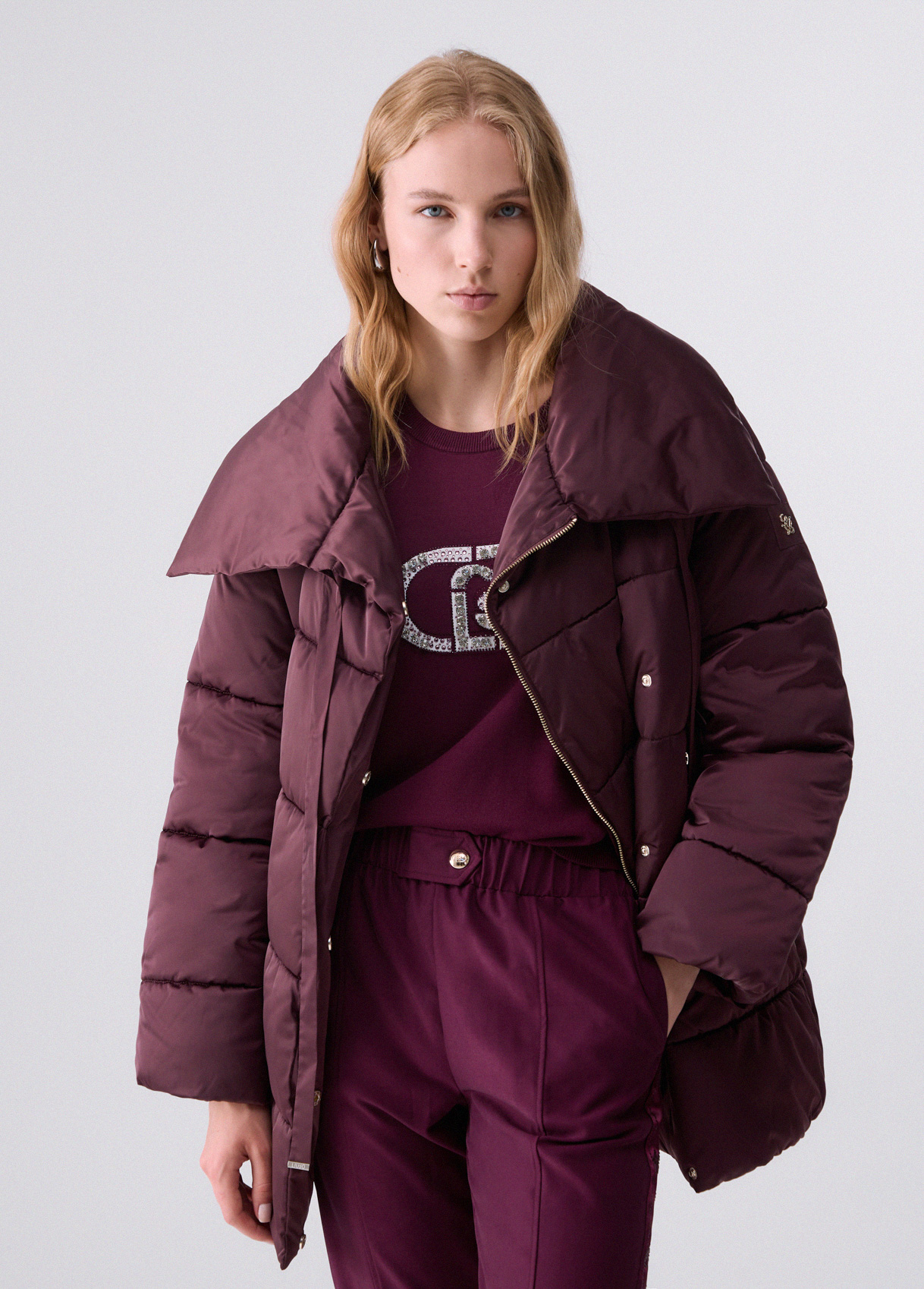 Liu Jo Blouson Matelassé Over En Nylon Brillant
