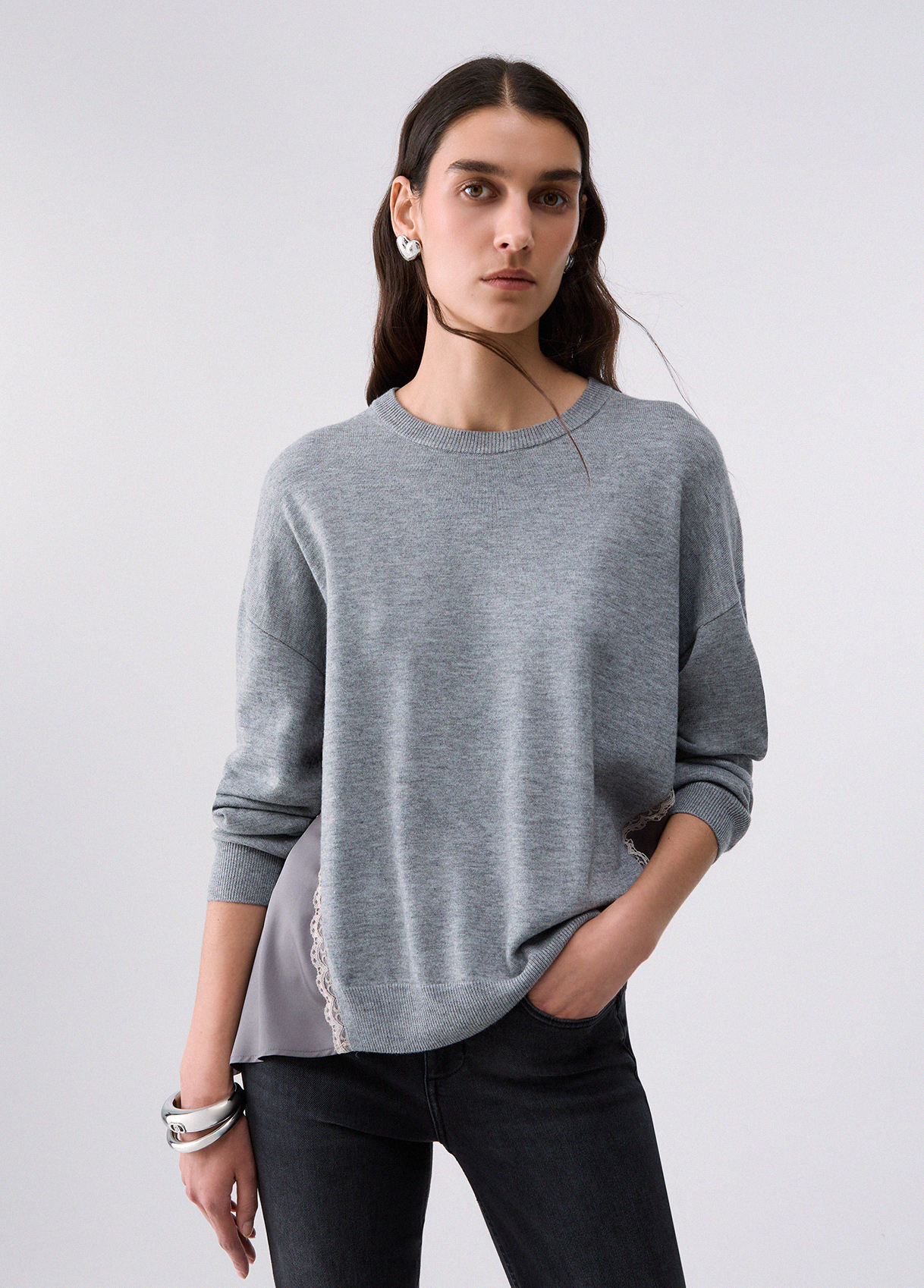 Liu Jo Sweater With Satin Inserts