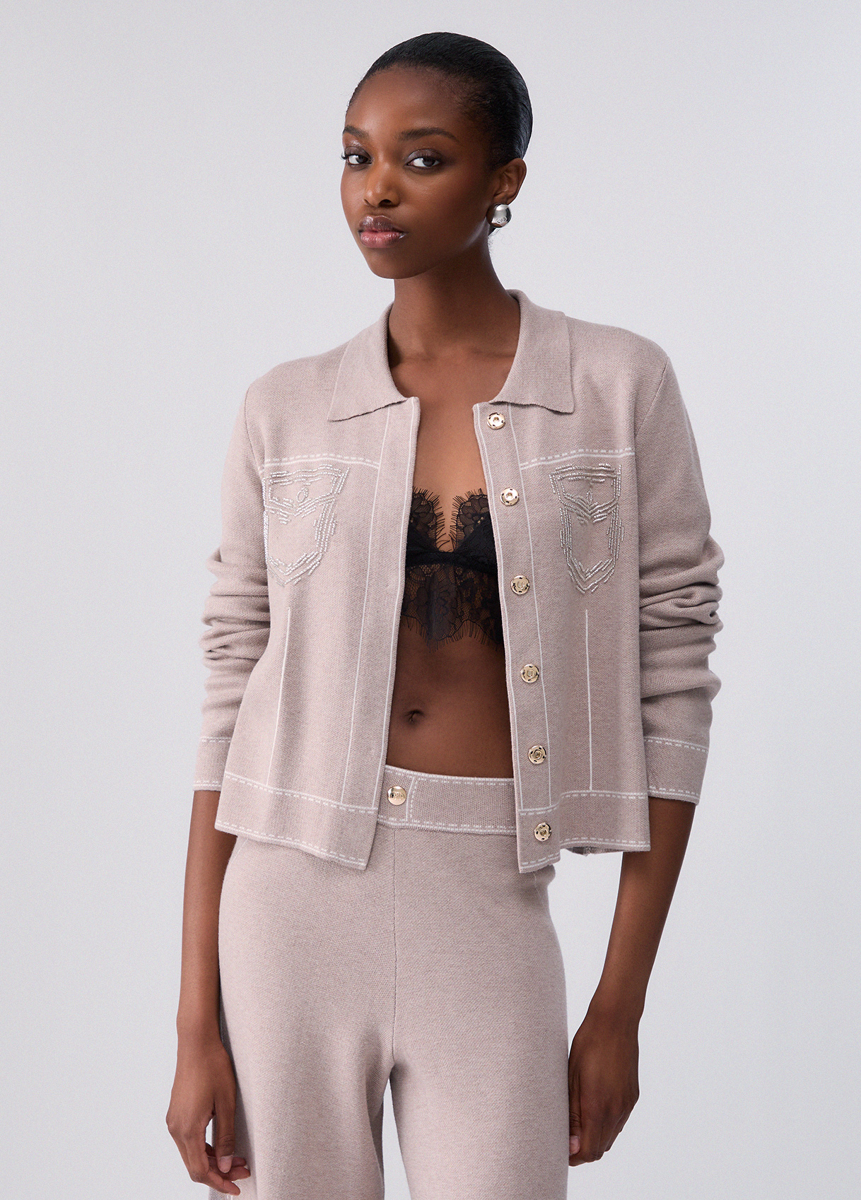 Liu Jo Knit Jacket With Beads