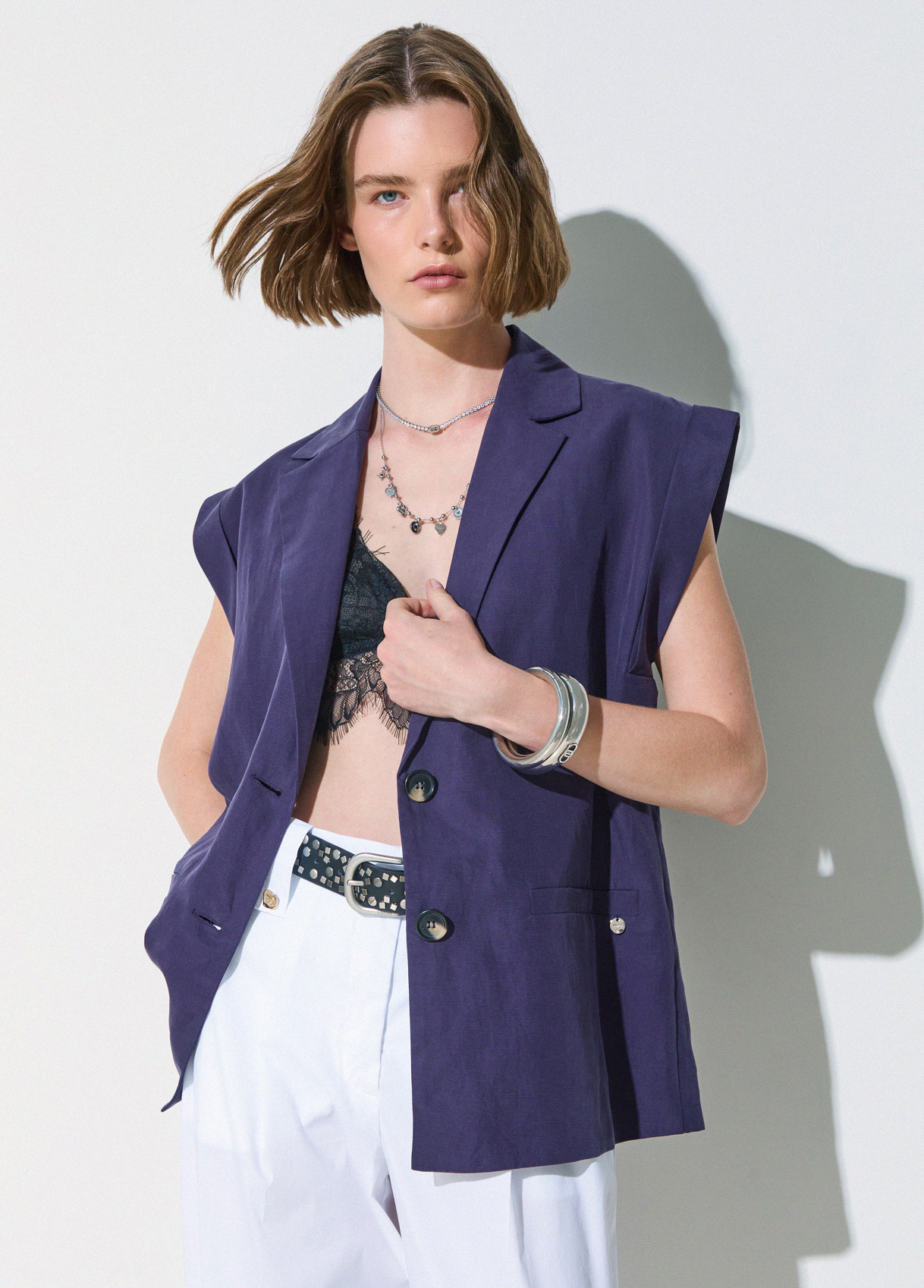 Liu Jo Linen-blend Waistcoat