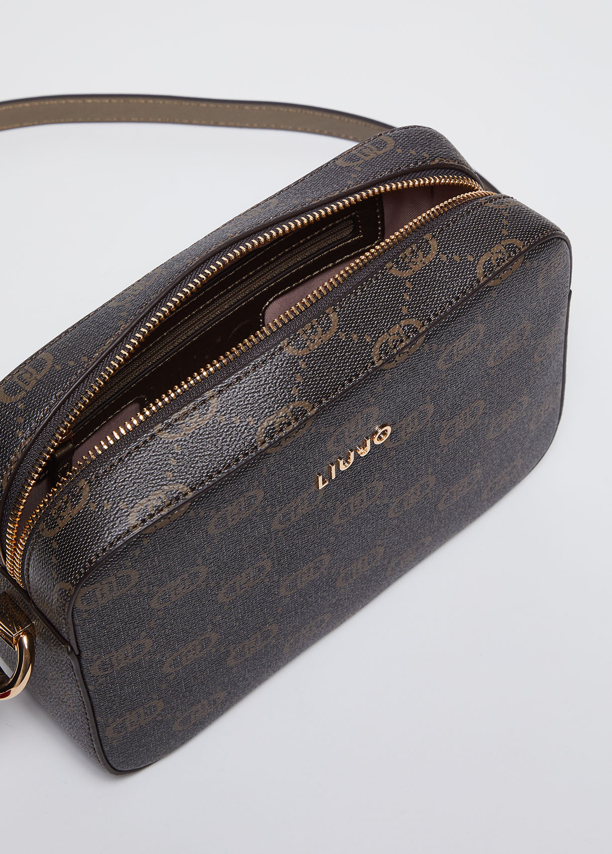 Crossbody bag with logo and charm colour mocha | Liu Jo