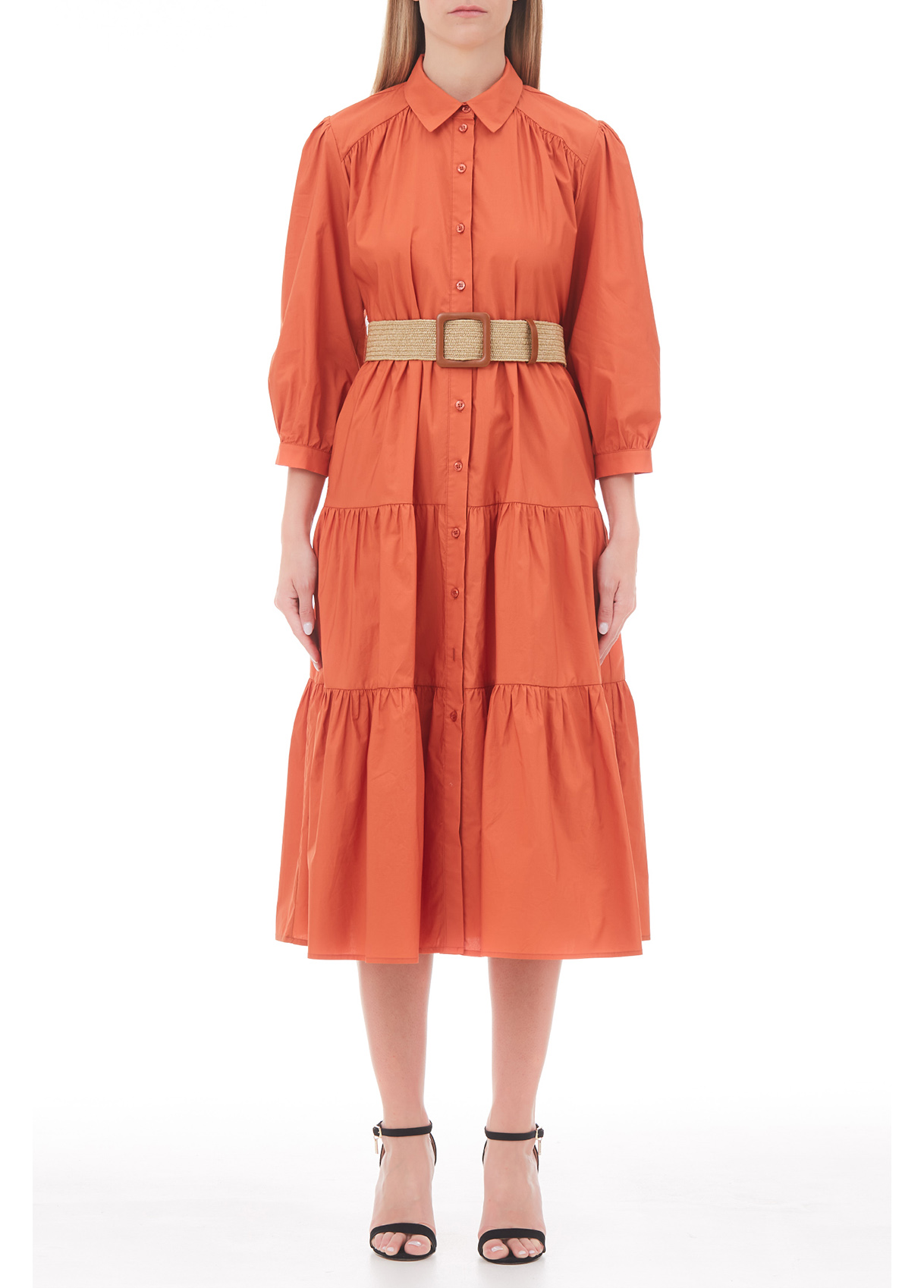 Liujo Robe Midi En Popeline