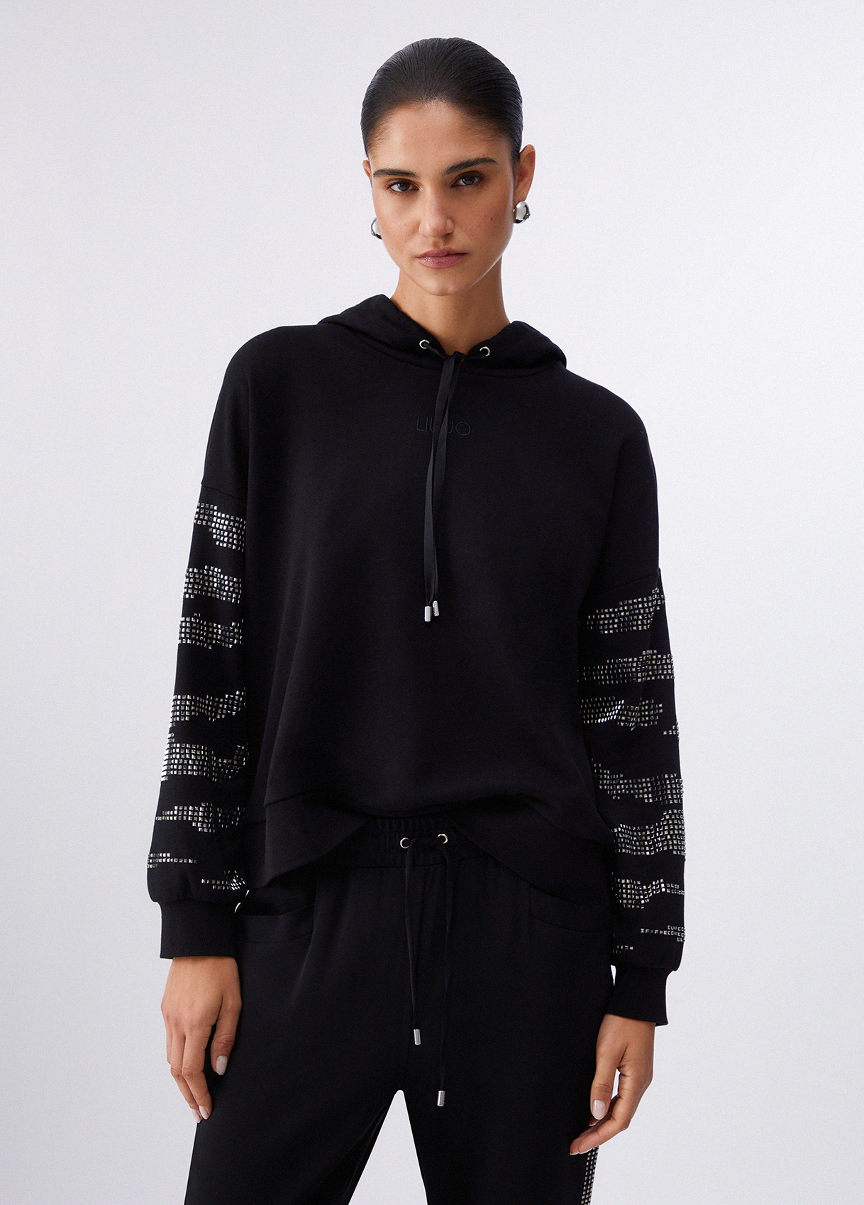 Liu Jo Hooded Sweatshirt With Appliqués