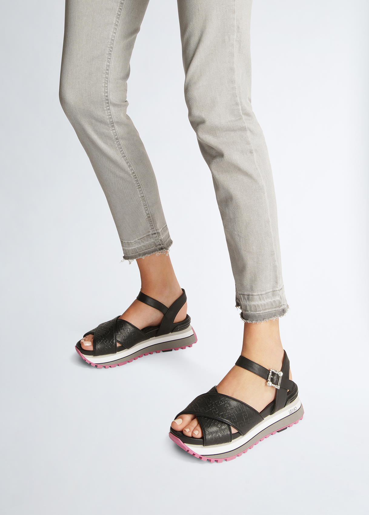 Liujo Sandales À Plateforme Avec Logo Monogramme