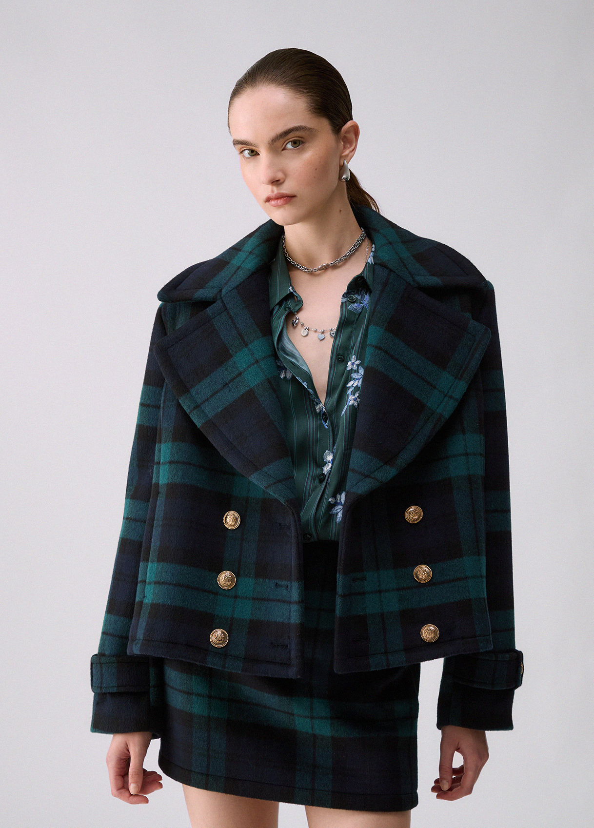 Liu Jo Manteau Croisé Court Tartan