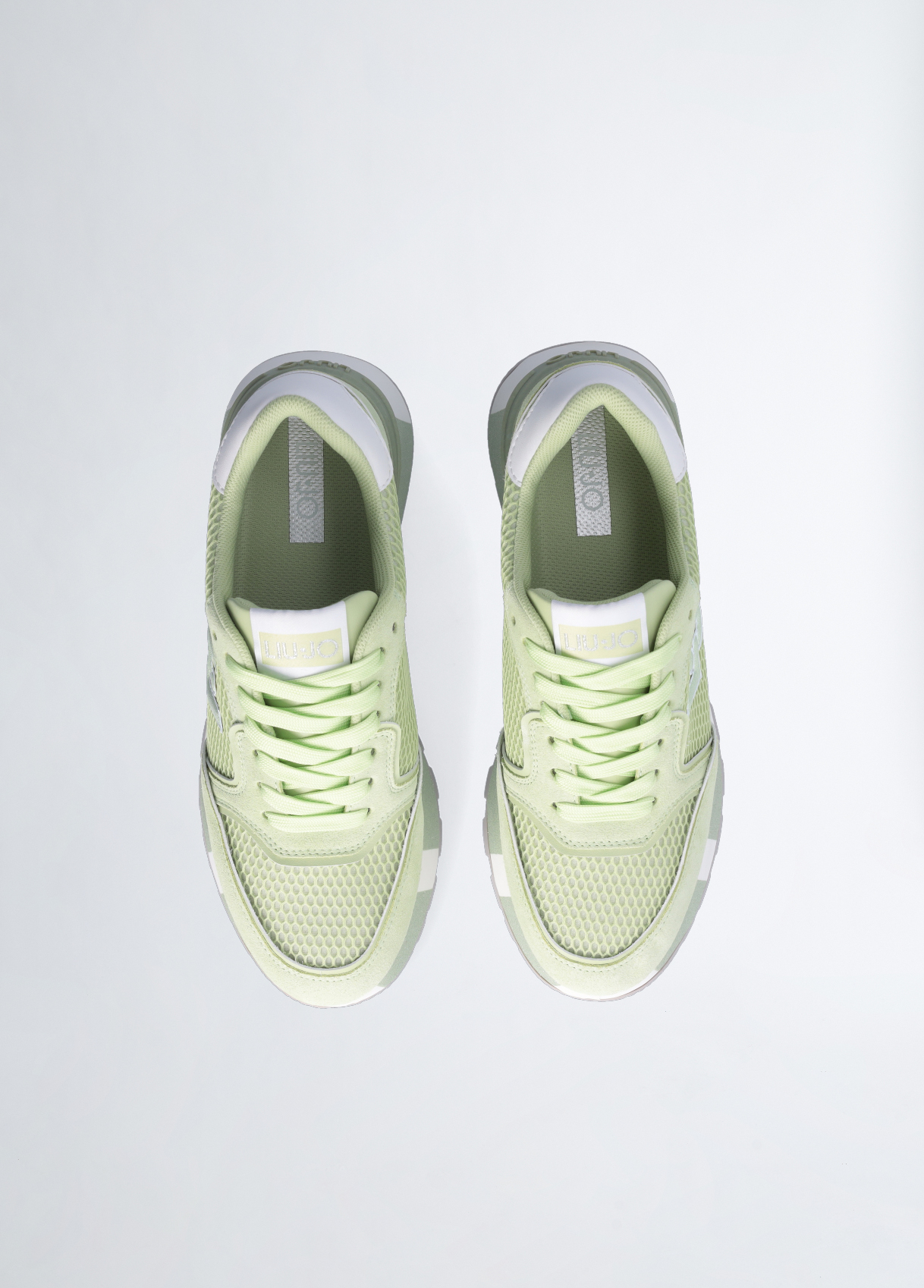 Plateau-Sneaker aus Veloursleder und Mesh Farbe Minze | Liu Jo