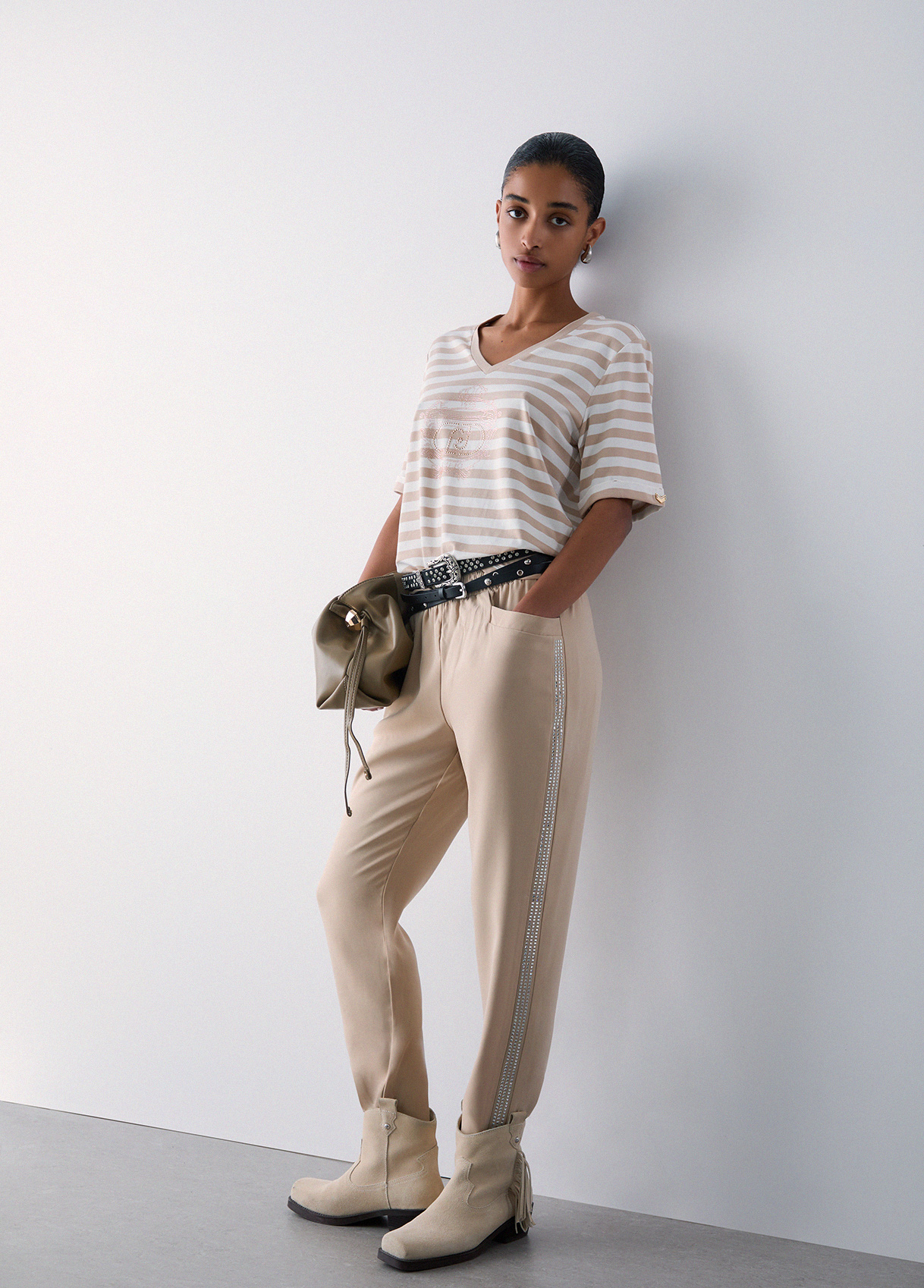 Liu Jo Trousers With Rhinestones