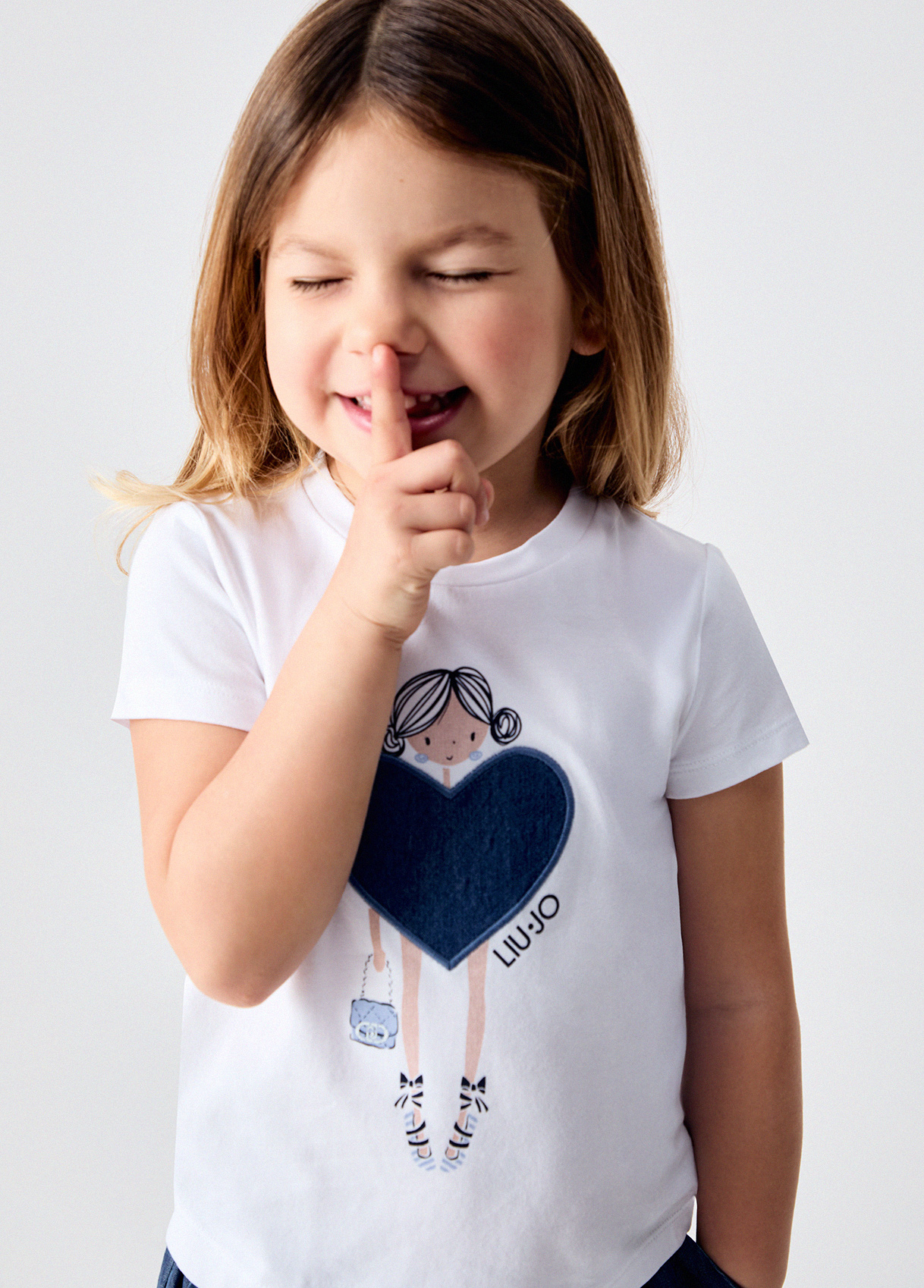 Liu Jo Ragazza Bianco T-Shirt Con Stampa E Strass