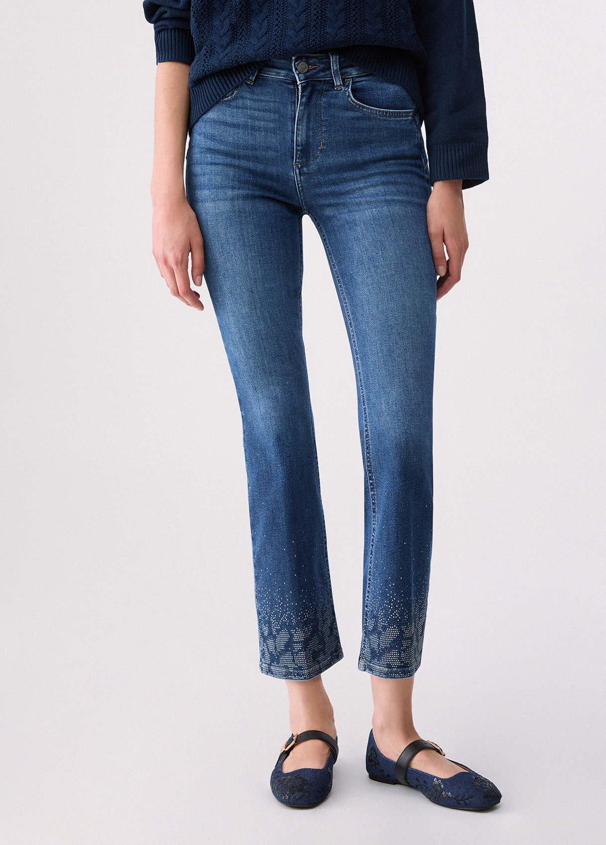 Liu Jo Bootcut Jeans With Rhinestones