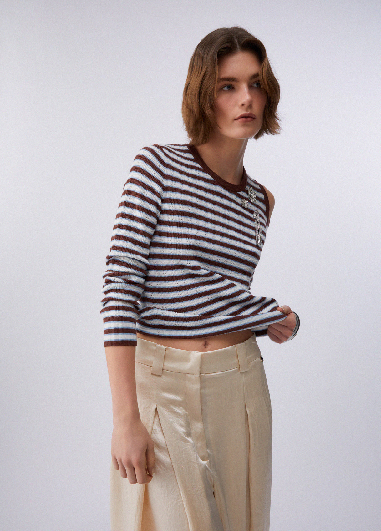 Liu Jo Striped Jumper With Cut-outs