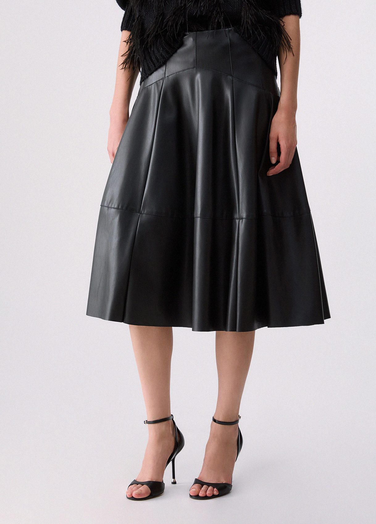 Liu Jo Midi Skirt In Coated Fabric