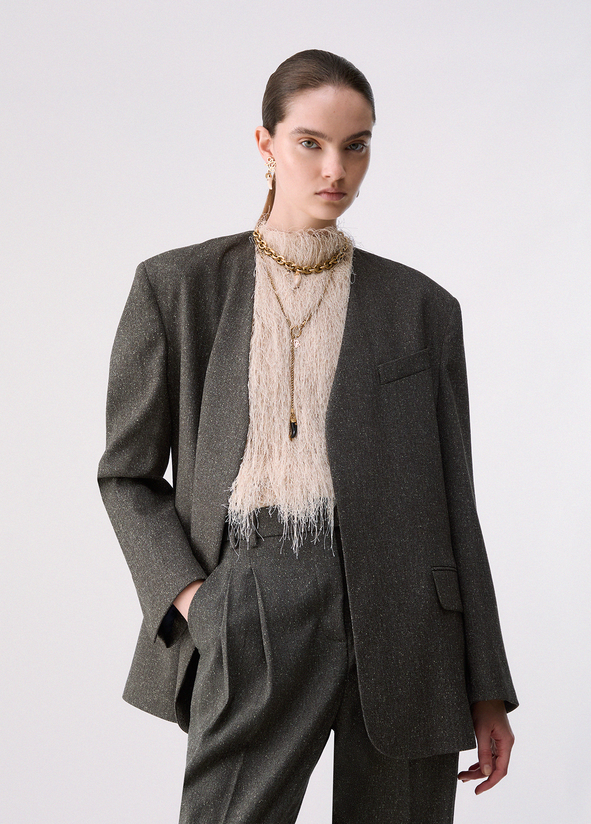 Liu Jo Veste En Tweed Avec Ceinture