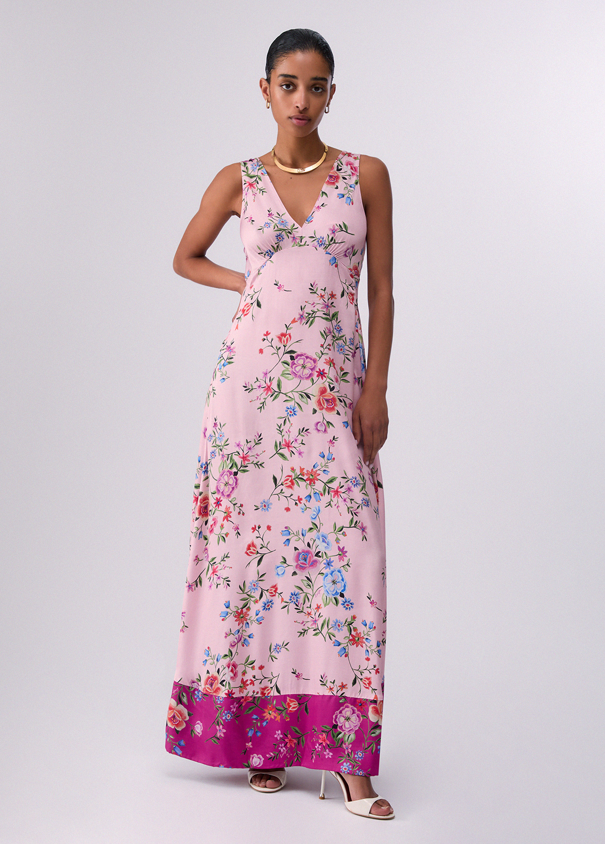 Liu Jo Unisex Rosa Abito Lungo A Fiori