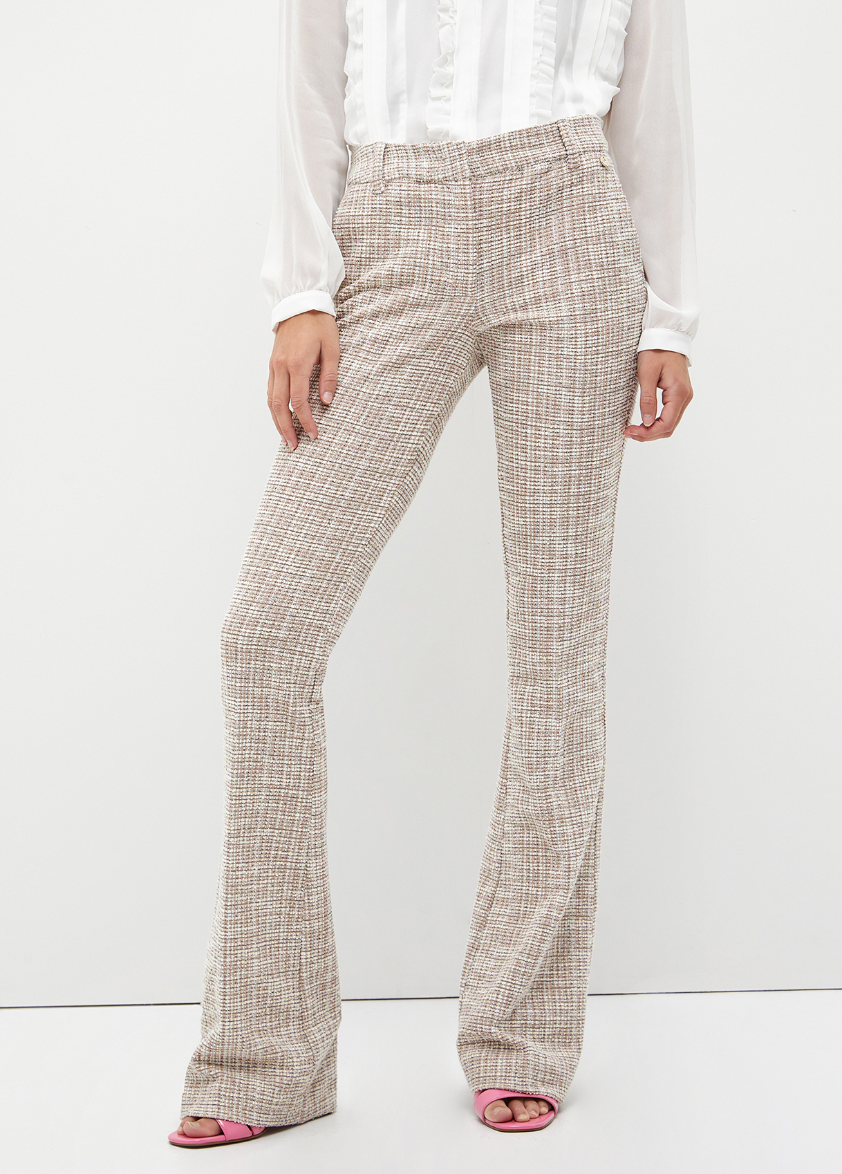 Liujo Pantalon À Carreaux En Natté