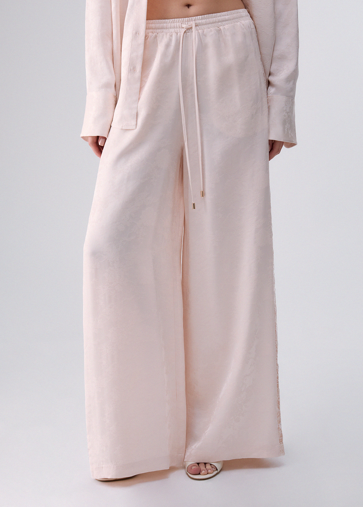 Liu Jo Jacquard Trousers With Valencienne Lace