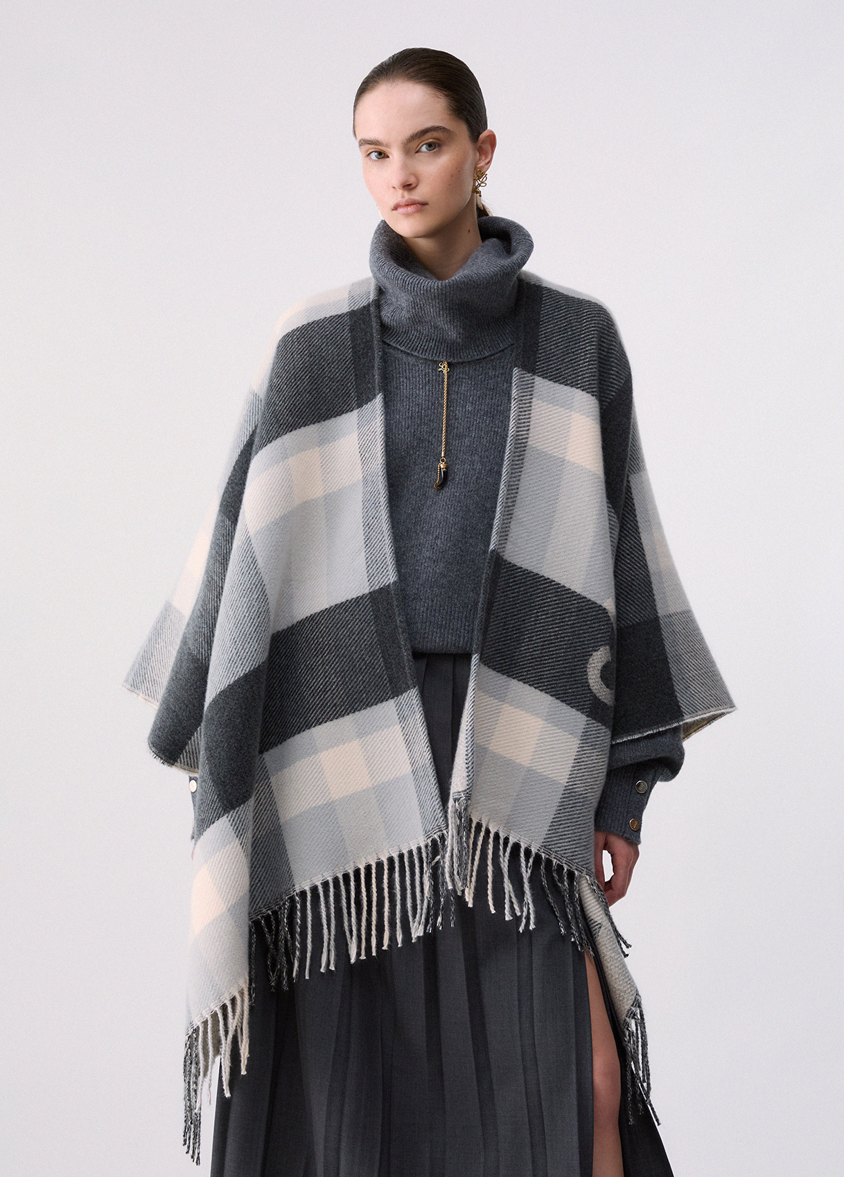 Liu Jo Poncho À Carreaux Jacquard