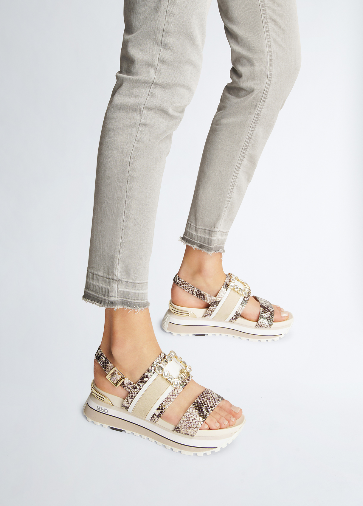 Liujo Sandales À Plateforme Avec Imprimé Python