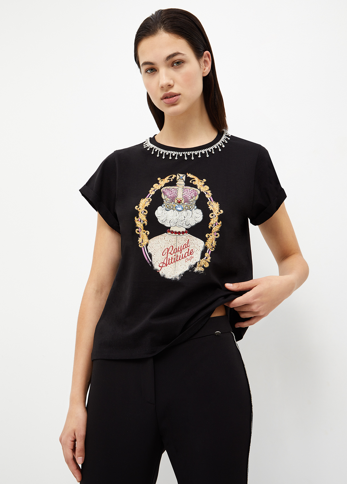 Liujo T-shirt Avec Franges Bijoux