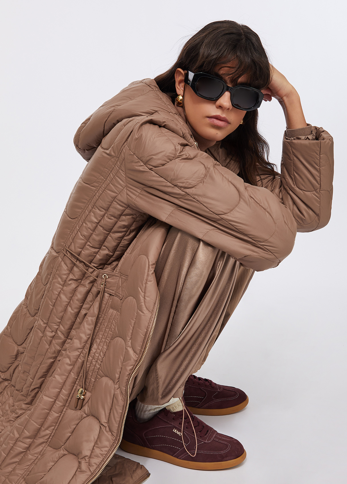 Quilted nylon coat colour milk chocolate | Liu Jo