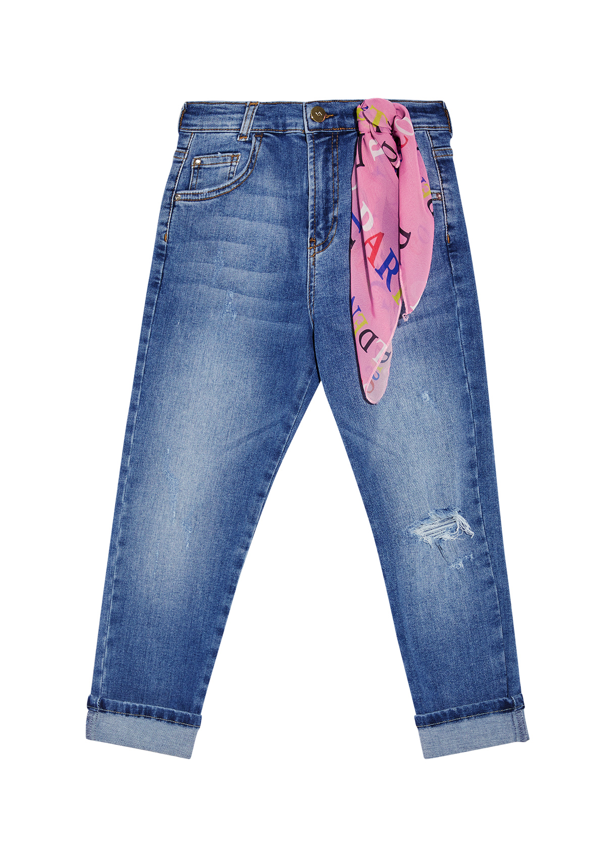 Liujo Jean Mom Fit Avec Foulard