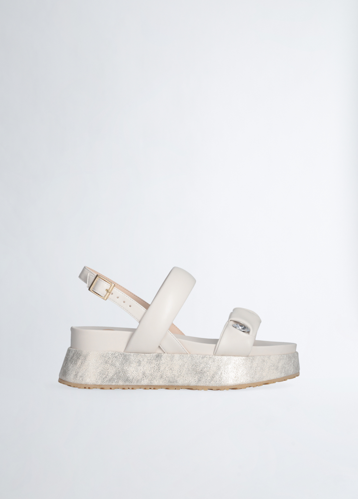 Liujo Donna Bianco Liu Jo Sandali Platform Con Pietre Gioiello