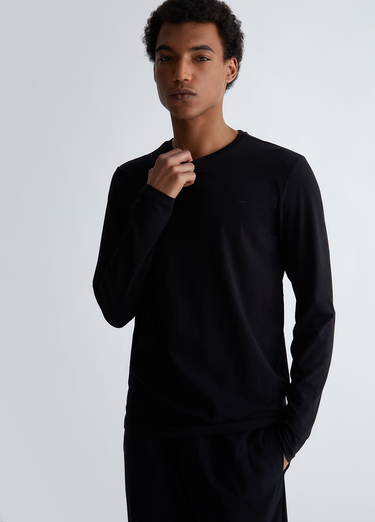 Liujo T-shirt Noir À Manches Longues