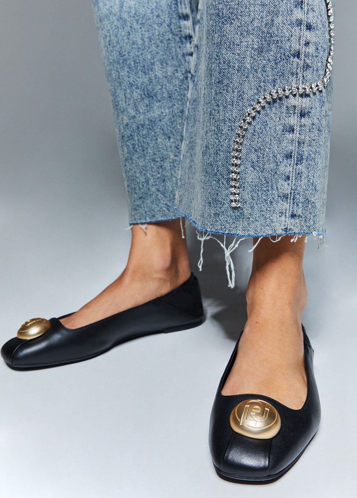 Liu Jo Leather Ballet Flats With Logo