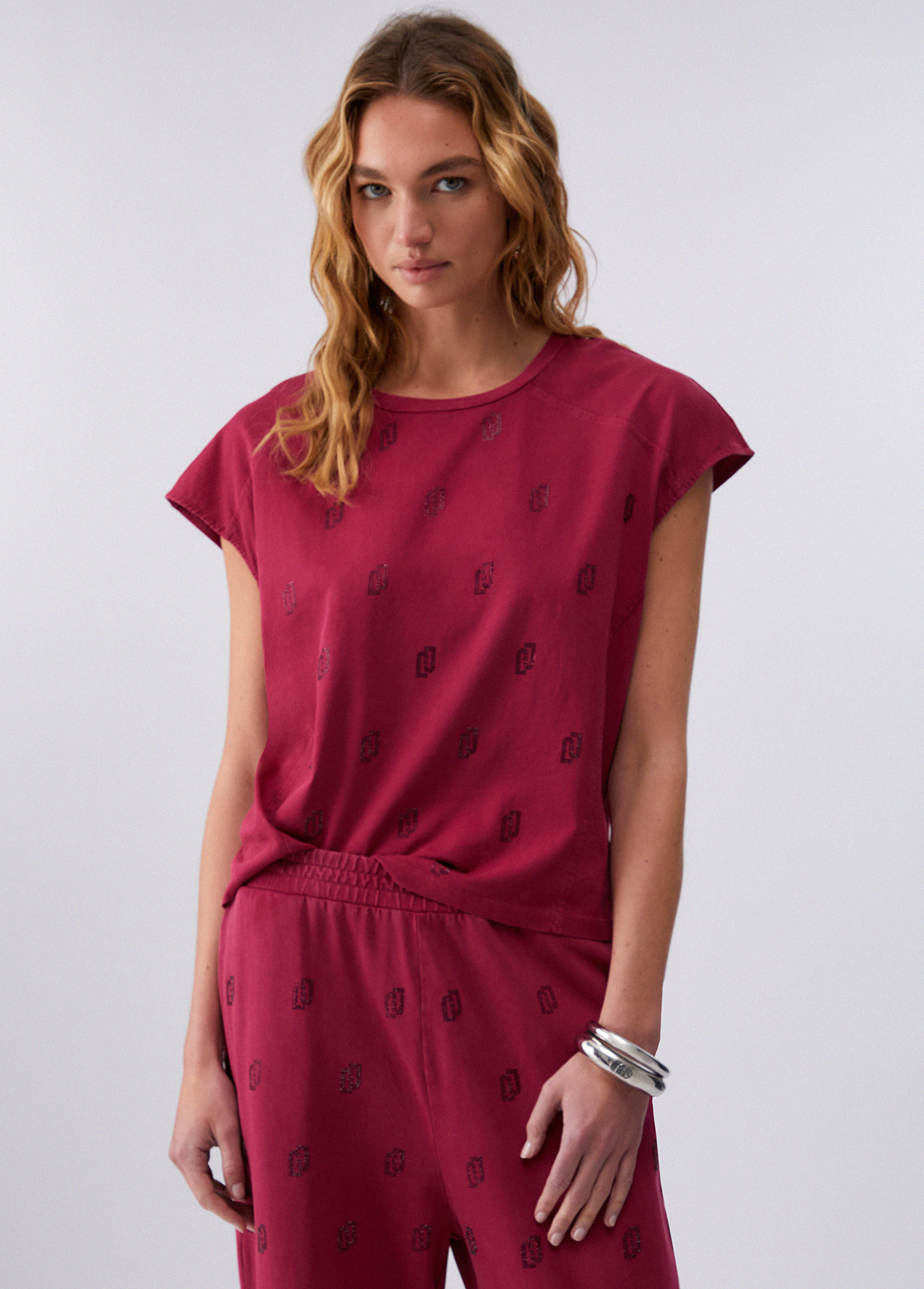 Liu Jo Jersey T-shirt With Gemstones