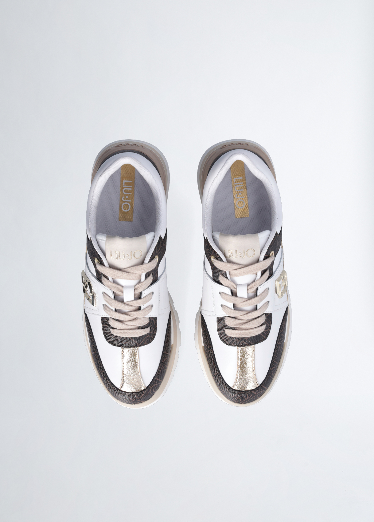 Plateau-Sneaker mit Monogramm-Details Farbe Braun | Liu Jo 