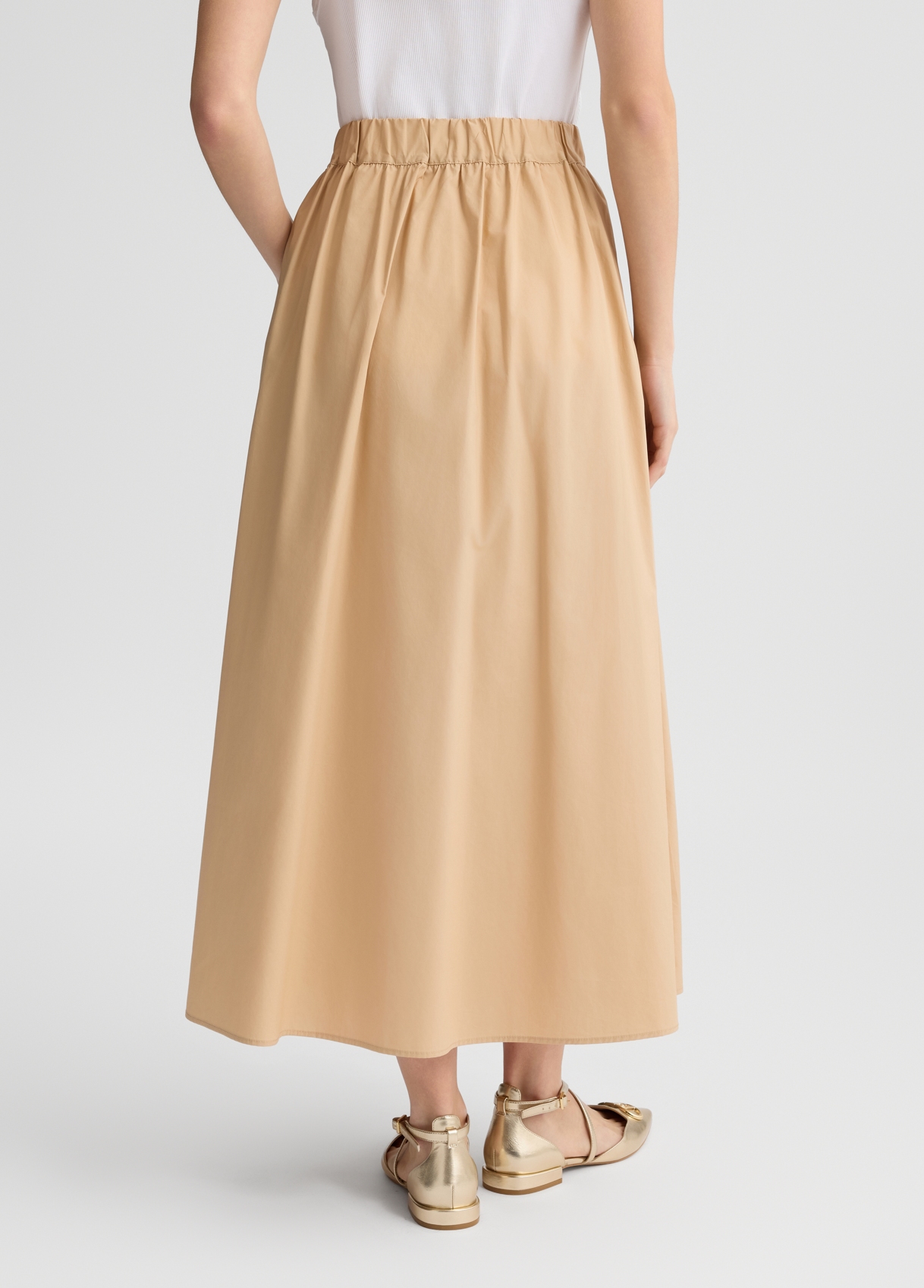 スカート LIU JO Woman Skirt Beige CA5095T2200 X0650 Poplin midi skirt colour beige | Liu Jo
