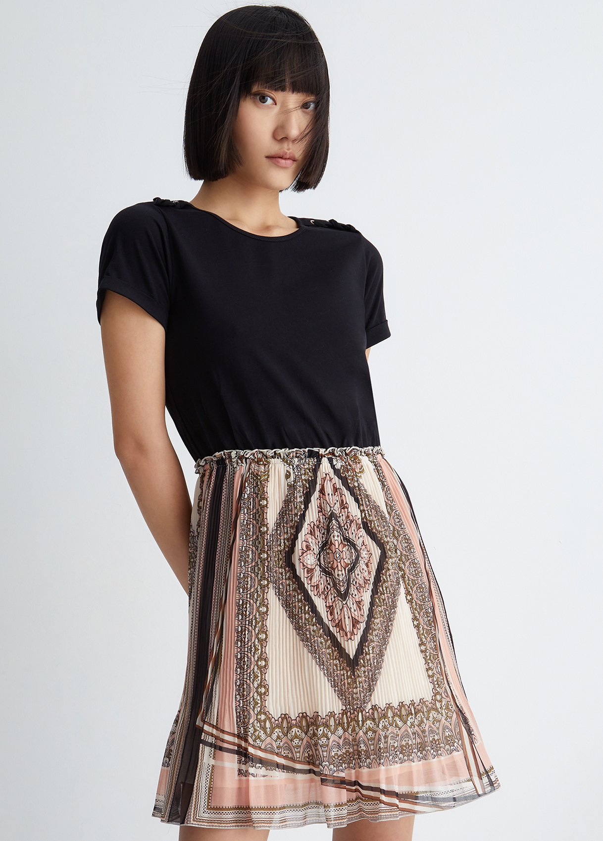 Liujo Robe En Jersey Et Georgette