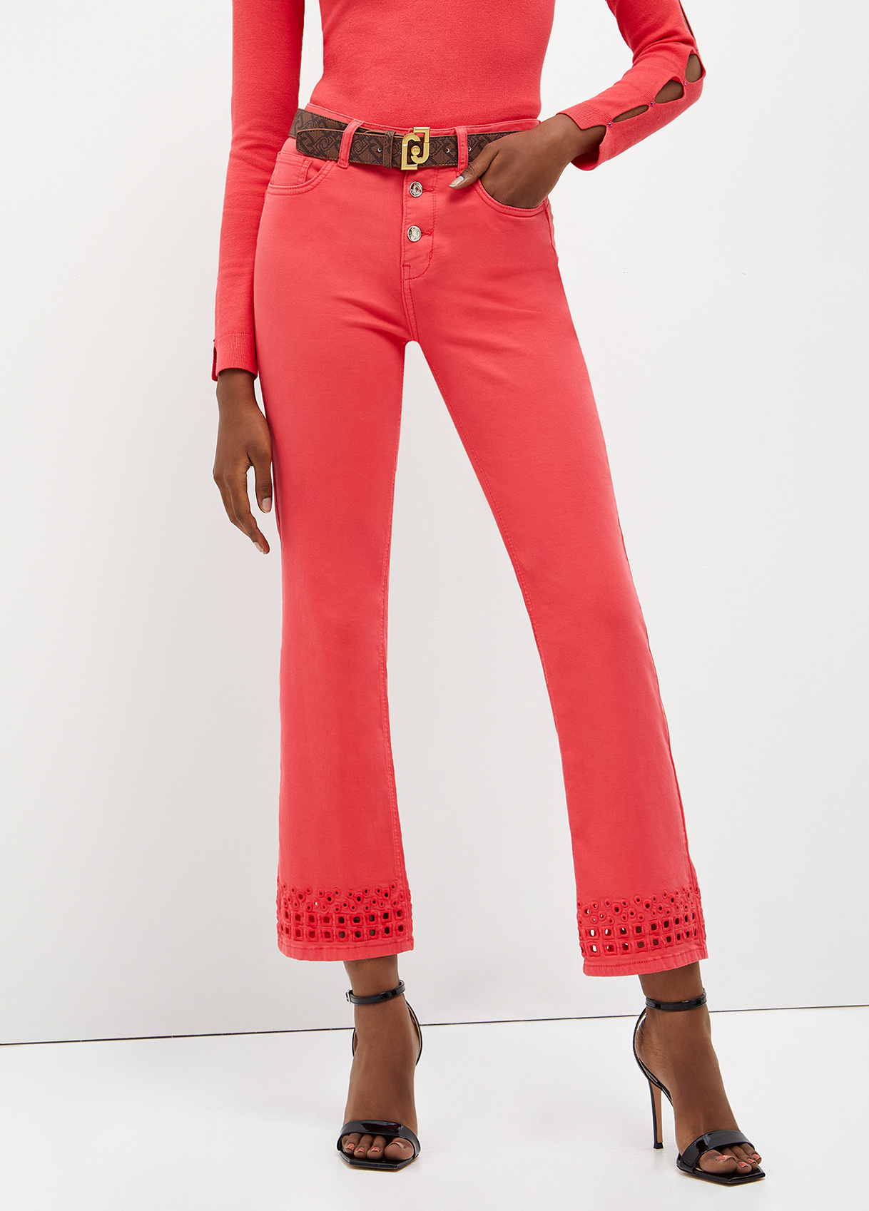 Liujo Pantalon Bottom-up Avec Broderie