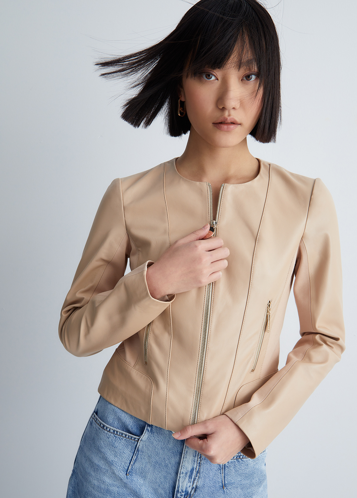 Liujo Veste En Cuir Nappa