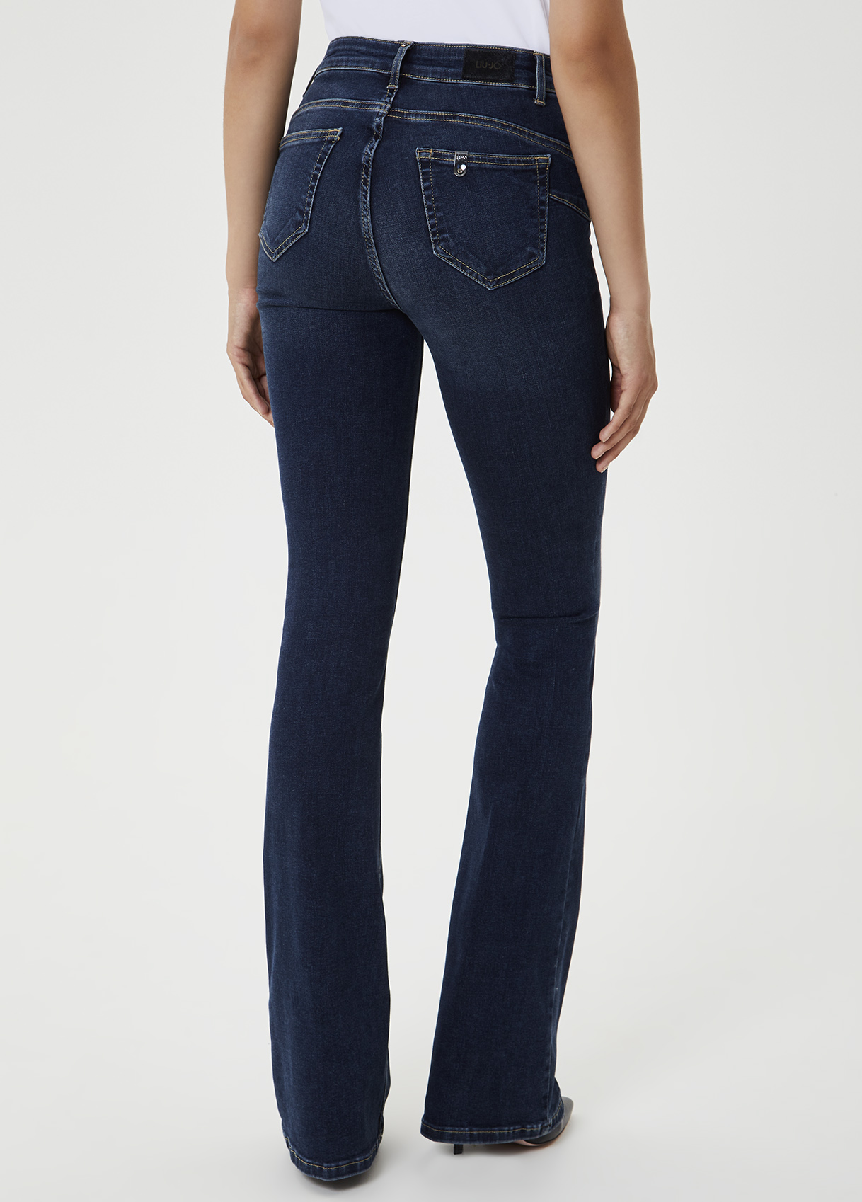 High-rise bell-bottom jeans