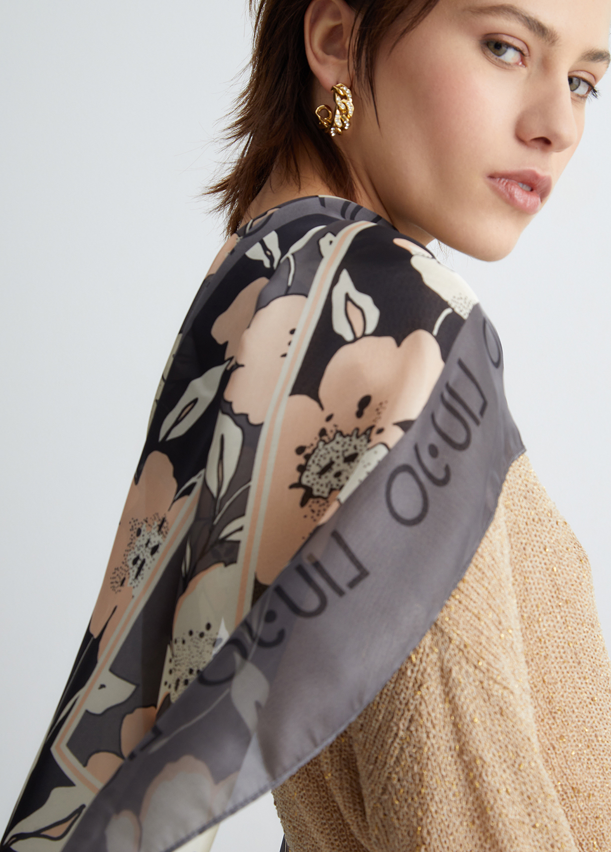 Liujo Étole En Denim À Imprimé Floral