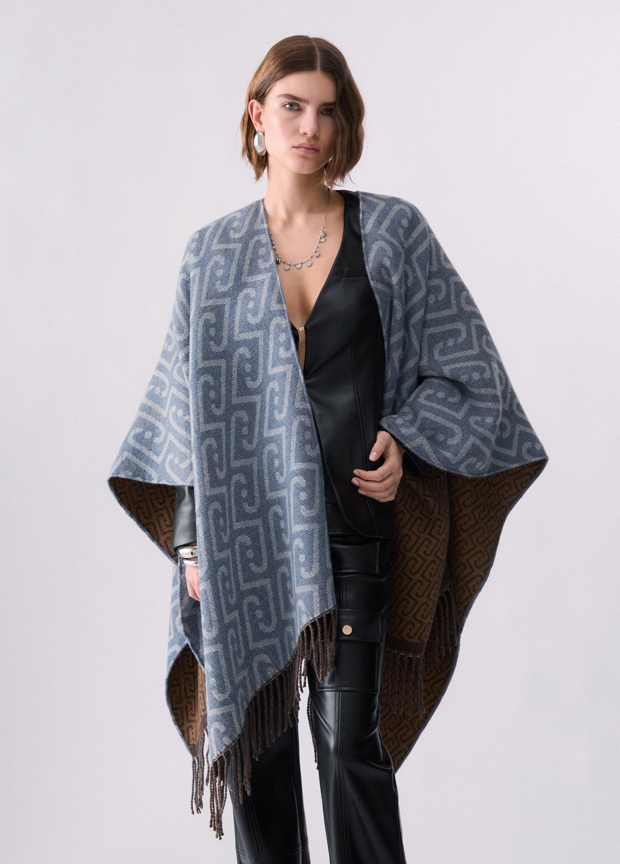 Liu Jo Monogram Jacquard Poncho