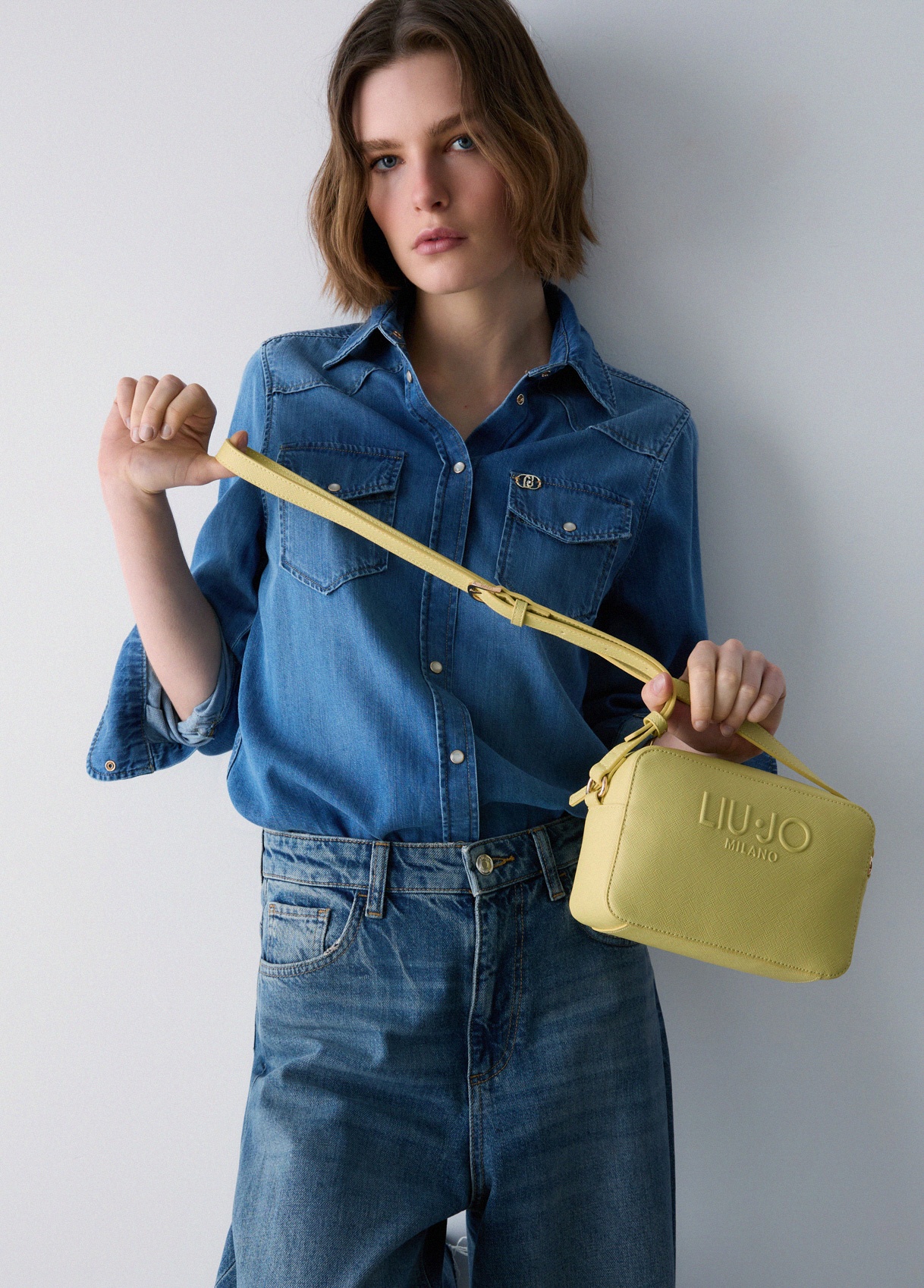 Liu Jo Donna Giallo Borsa A Tracolla Con Logo
