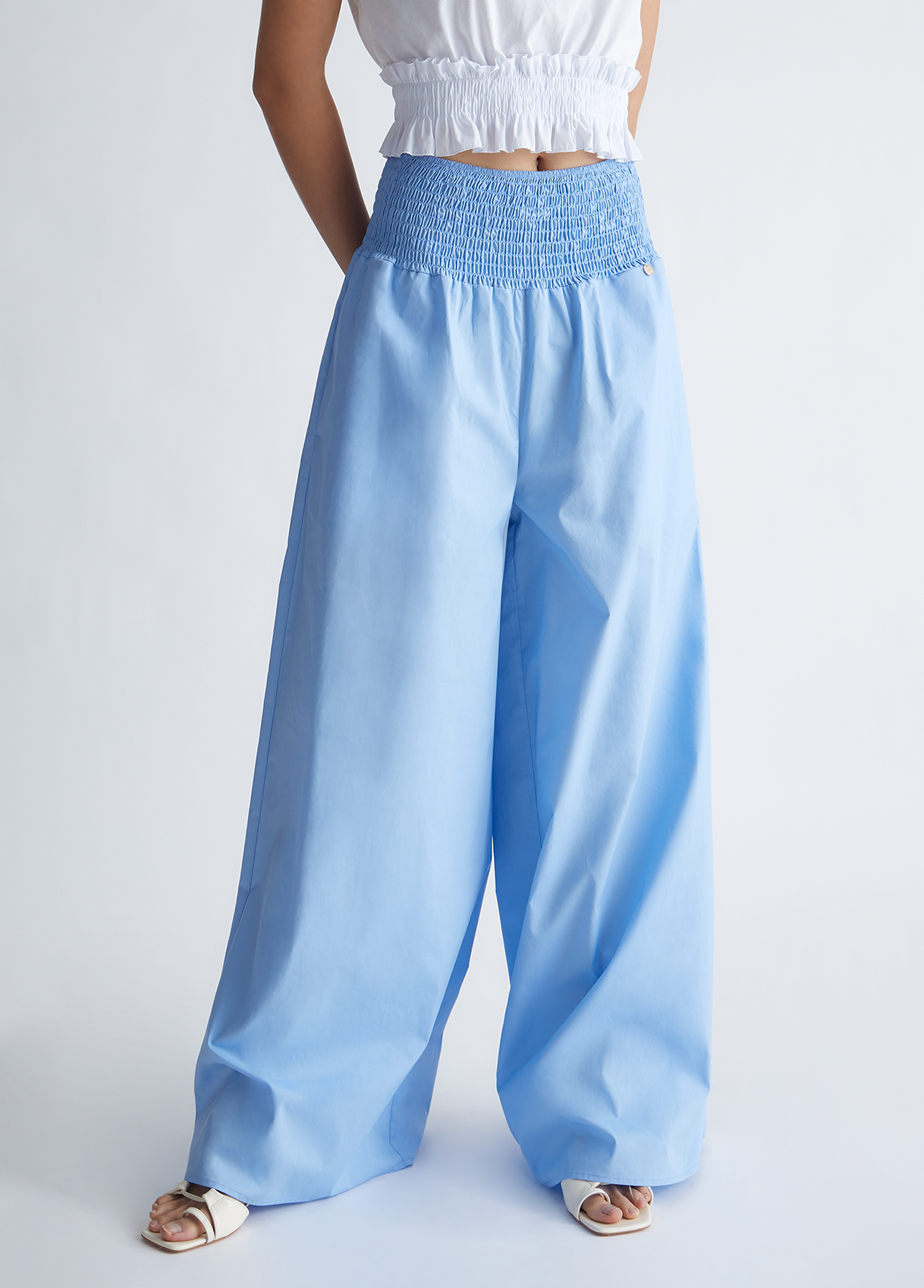 Liujo Pantalon Palazzo En Popeline