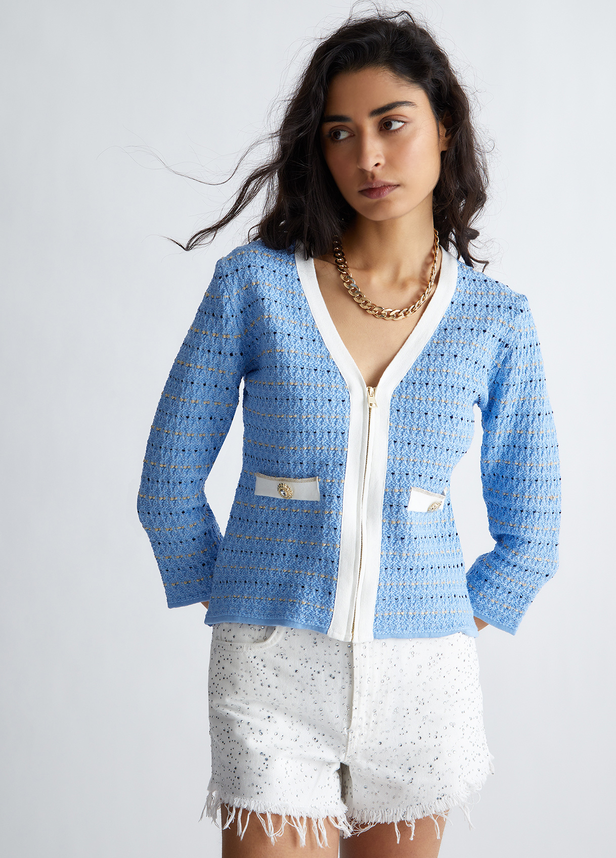 Liujo Veste En Maille Jacquard