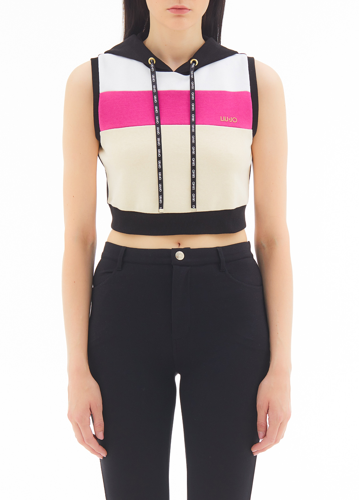 Liujo Gilet Court À Capuche