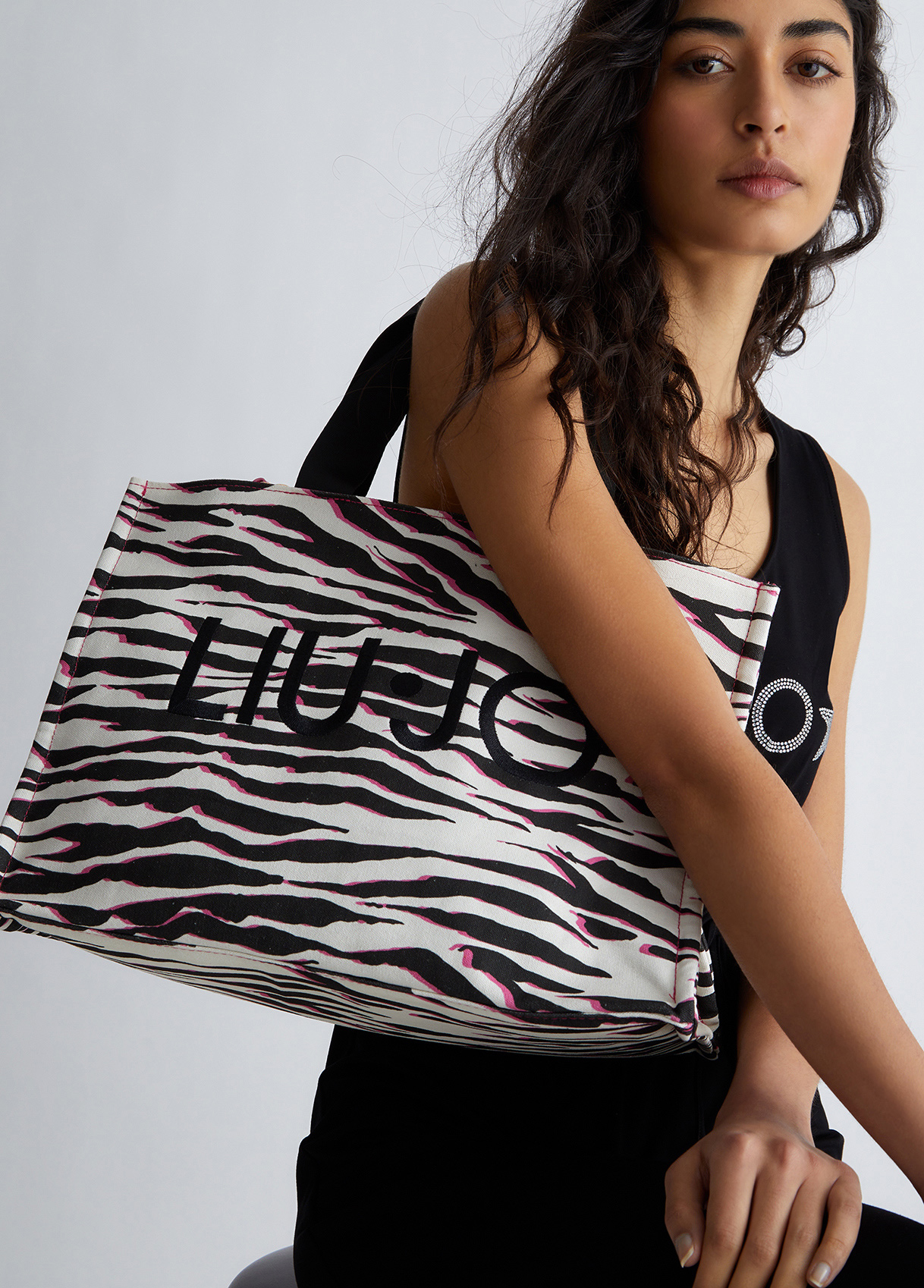 Liujo Shopper Animalier En Toile