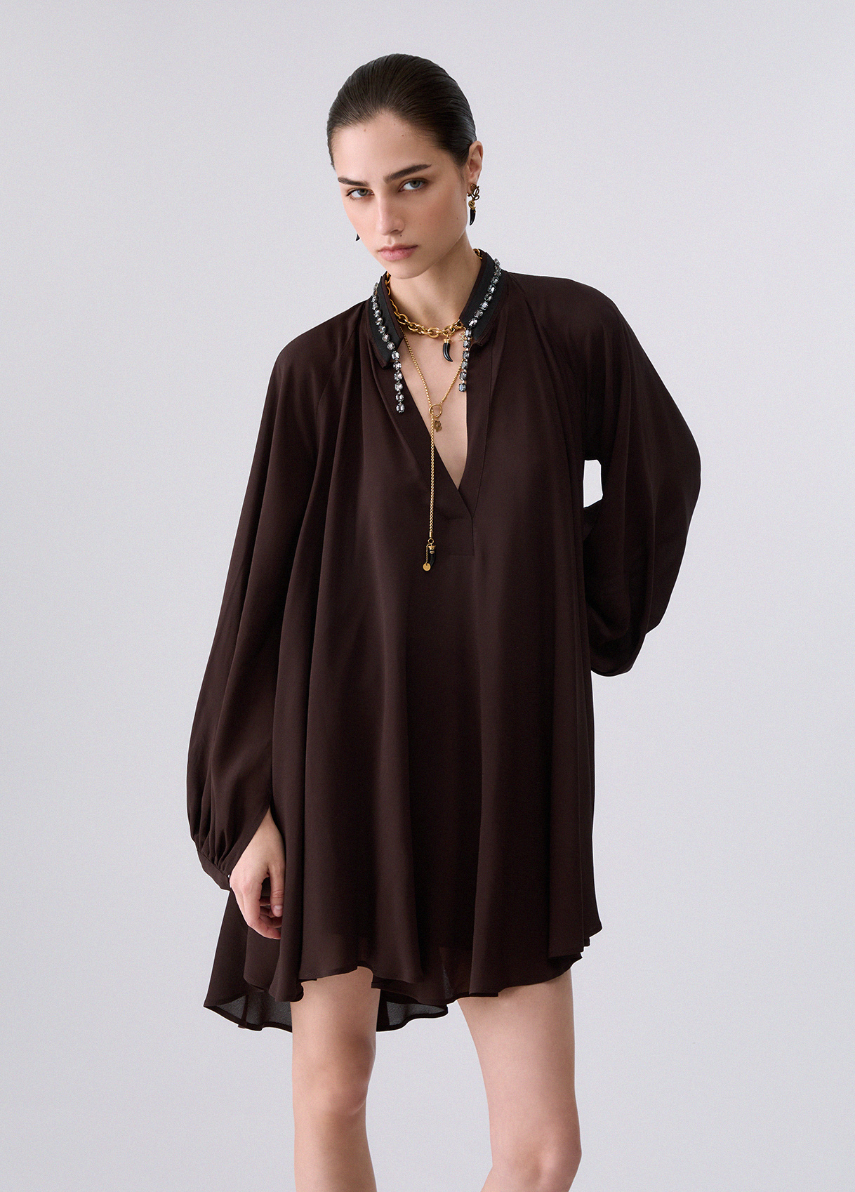 Liu Jo Robe Courte En Georgette Liu Jo Robe Courte En Georgette