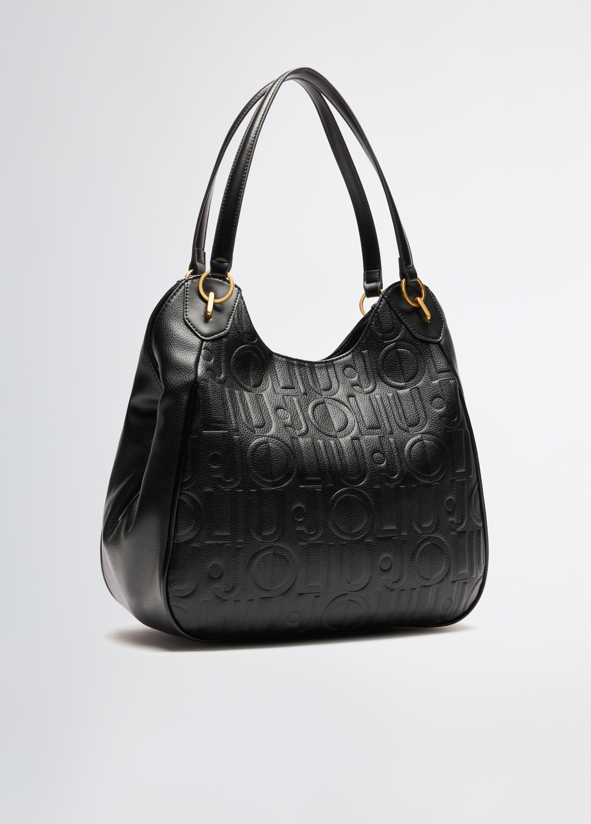 Large bag with bejewelled chain colour black | Liu Jo